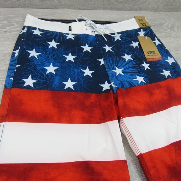 Vans Era USA American Flag Boardshort Swim Trunks Men's Size 30 NEW - Picture 3 of 15